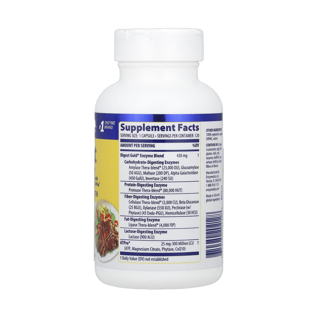 Enzymedica, Digest Gold® with ATPro®, Maximum Strength, 120 Capsules