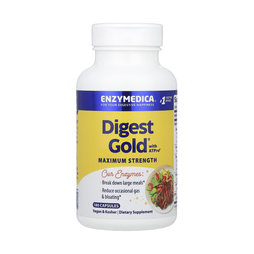 Enzymedica, Digest Gold® with ATPro®, Maximum Strength, 180 Capsules