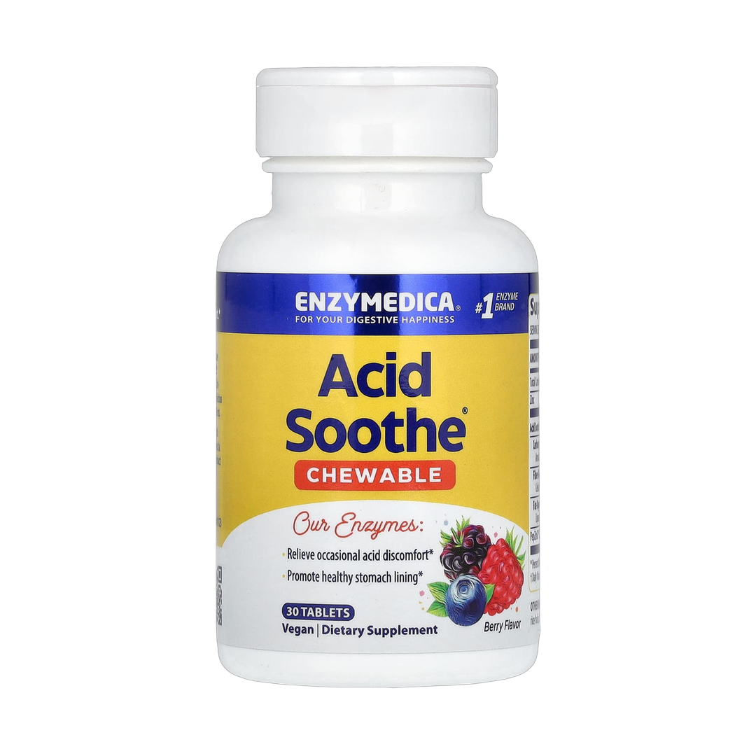 Enzymedica, Chewable Acid Soothe, Berry, 30 Tablets