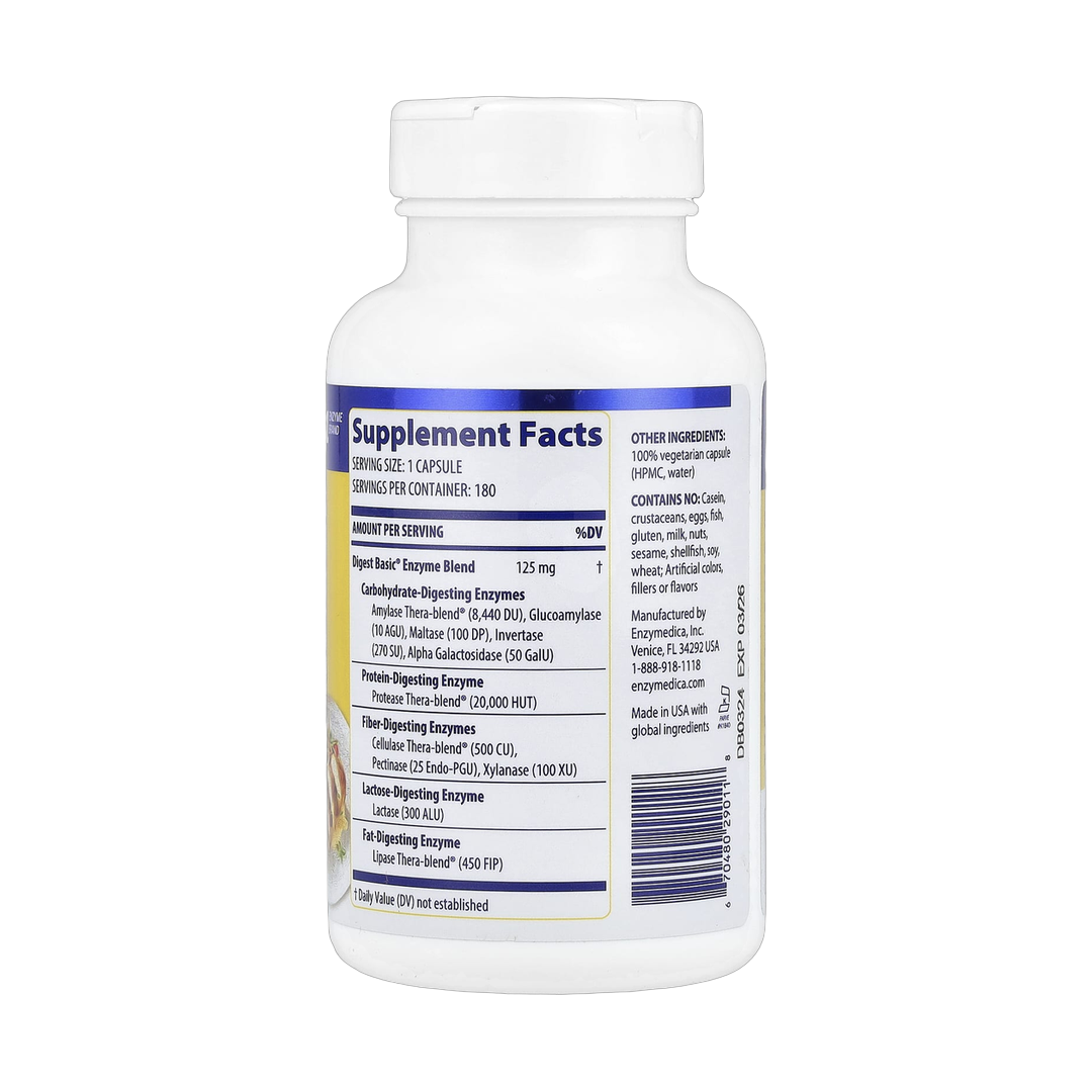 Enzymedica, Digest Basic®, 180 Capsules