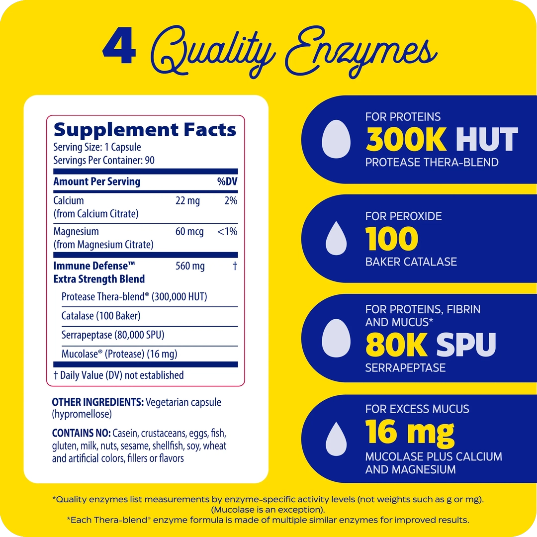Enzymedica, Immune Defense, 90 Capsules