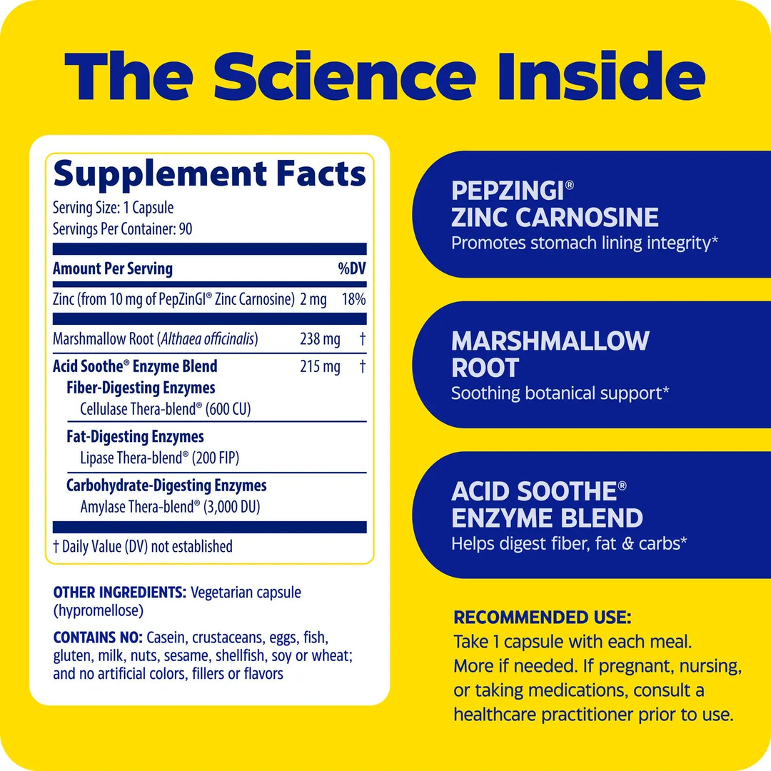 Enzymedica, Acid Soothe, 90 Capsules
