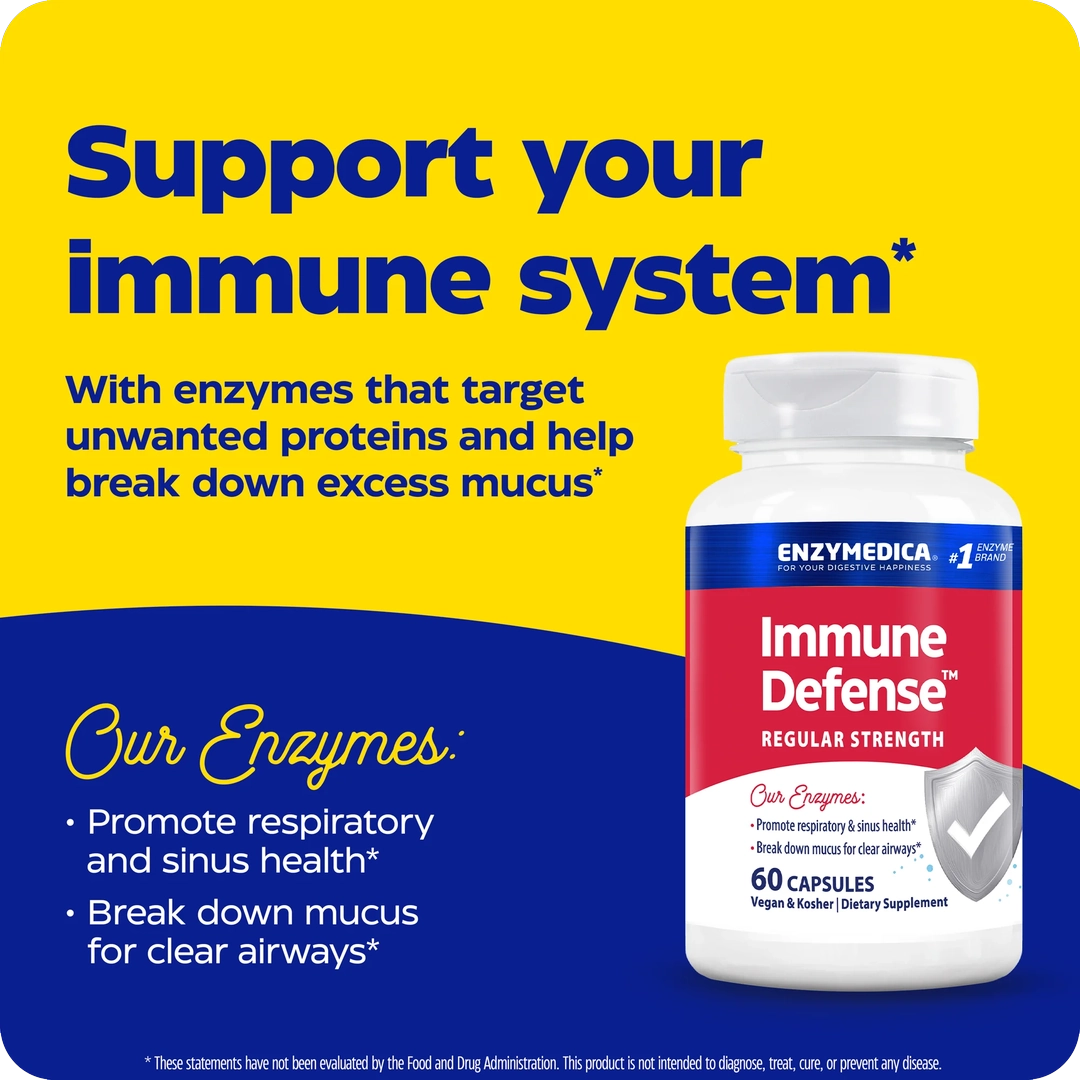 Enzymedica, Immune Defense®, Regular Strength, 180 Capsules