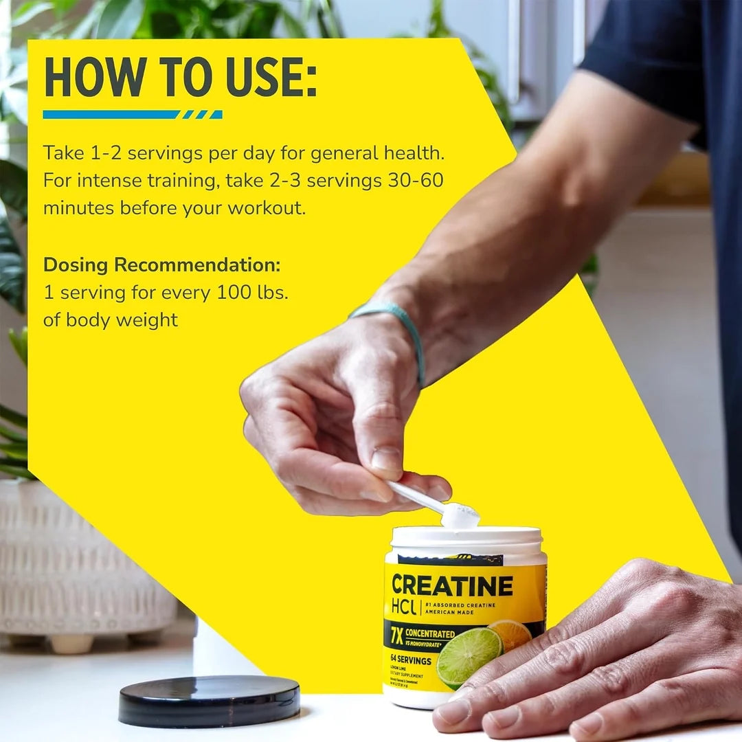 Con-Cret, Creatine HCl, Lemon-Lime, 2.2 oz (61.4 g)