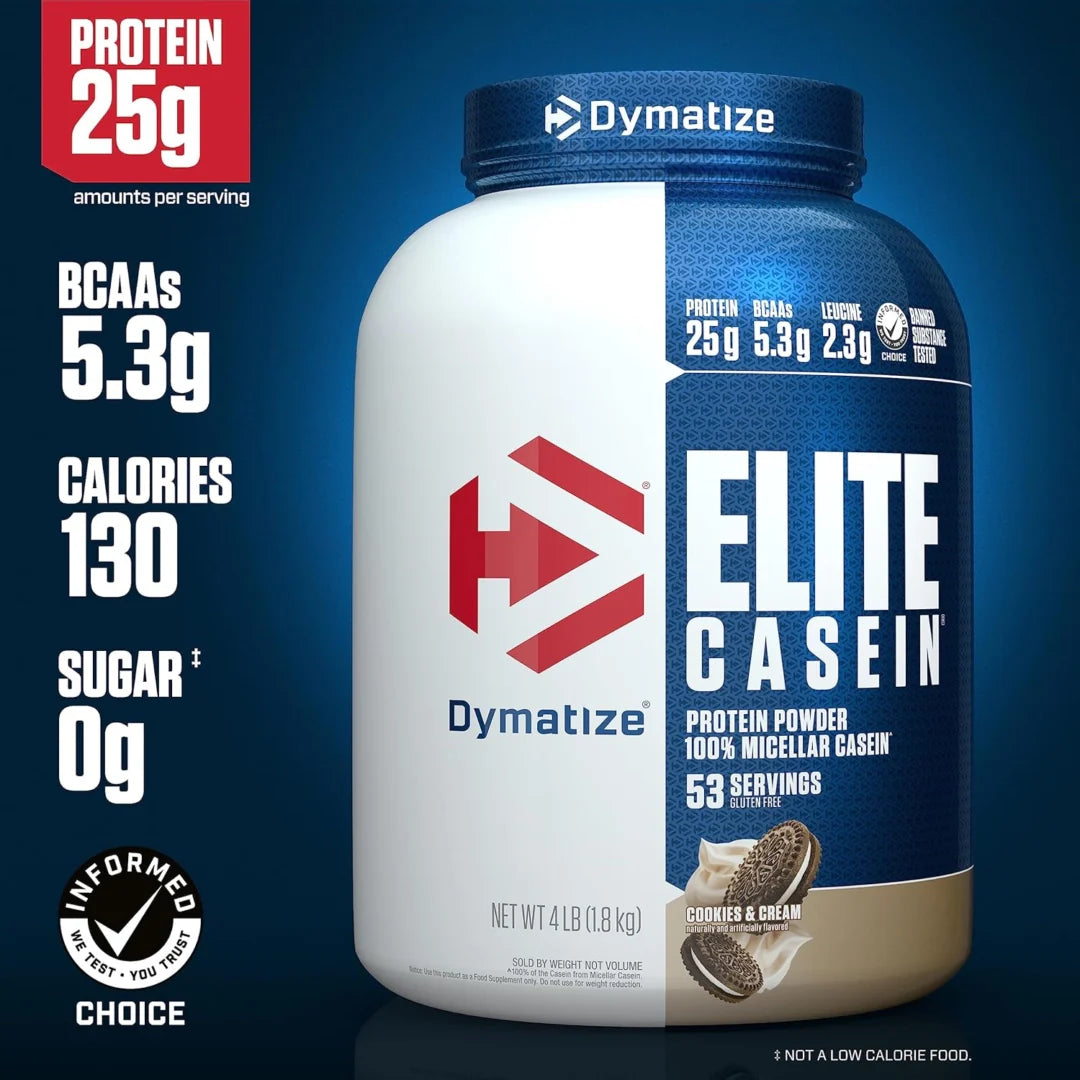 Dymatize, Elite Casein®, Protein Powder, Cookies & Cream, 4 lbs (1.8 kg)