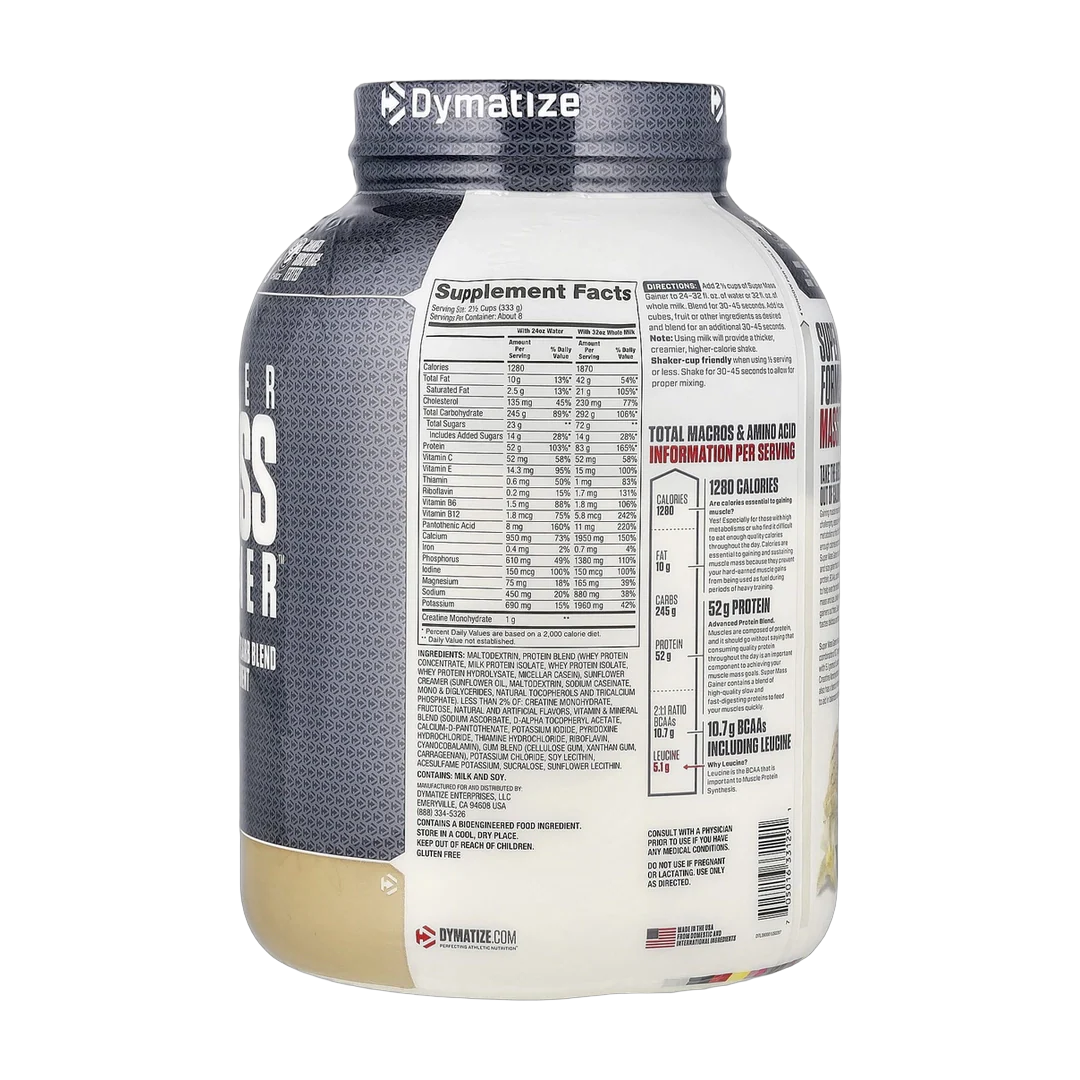 Dymatize, Super Mass Gainer™, Gourmet Vanilla, 6 lbs (2.7 kg)