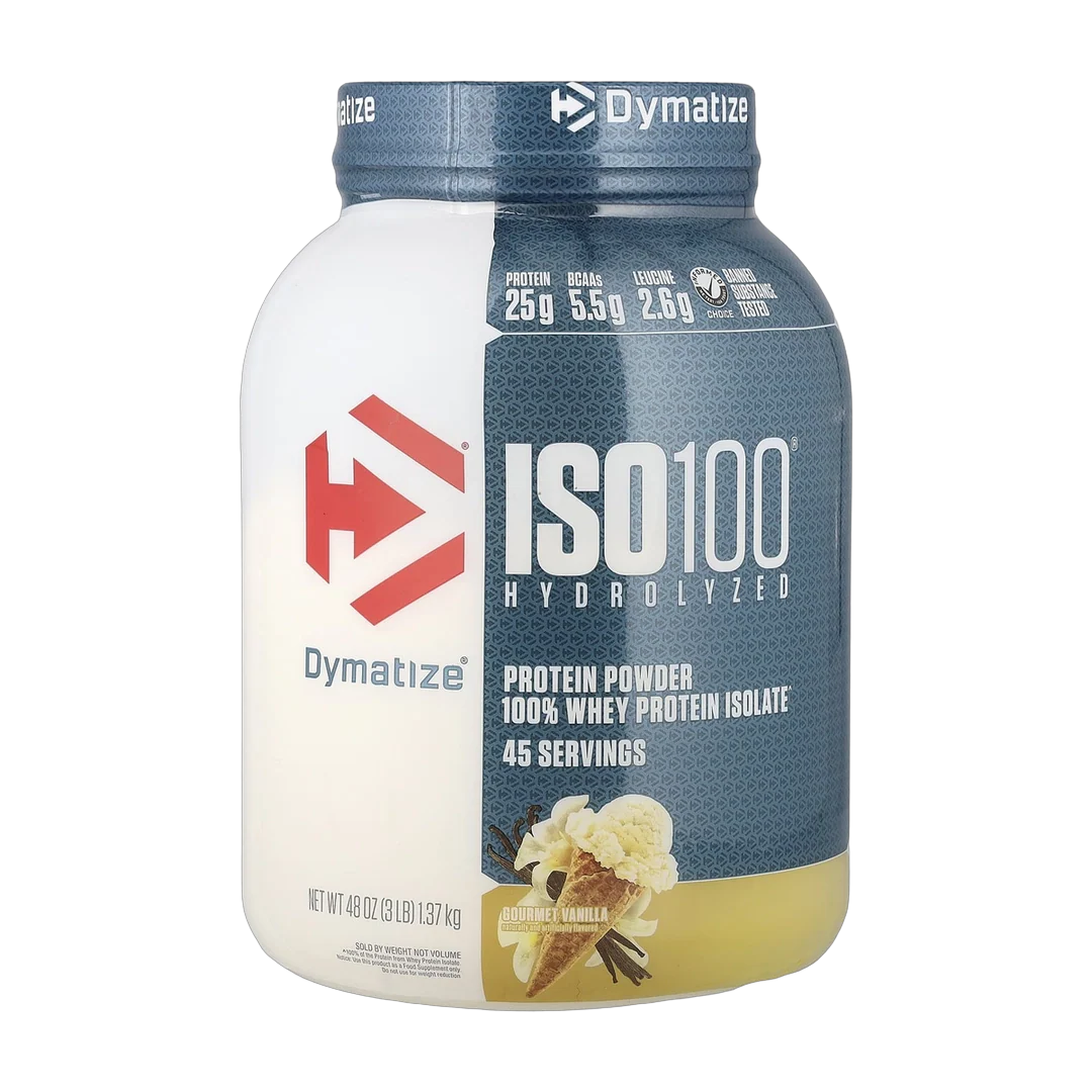 Dymatize, ISO100® Hydrolyzed, 100% Whey Protein Isolate, Gourmet Vanilla, 3 lb (1.37 kg)