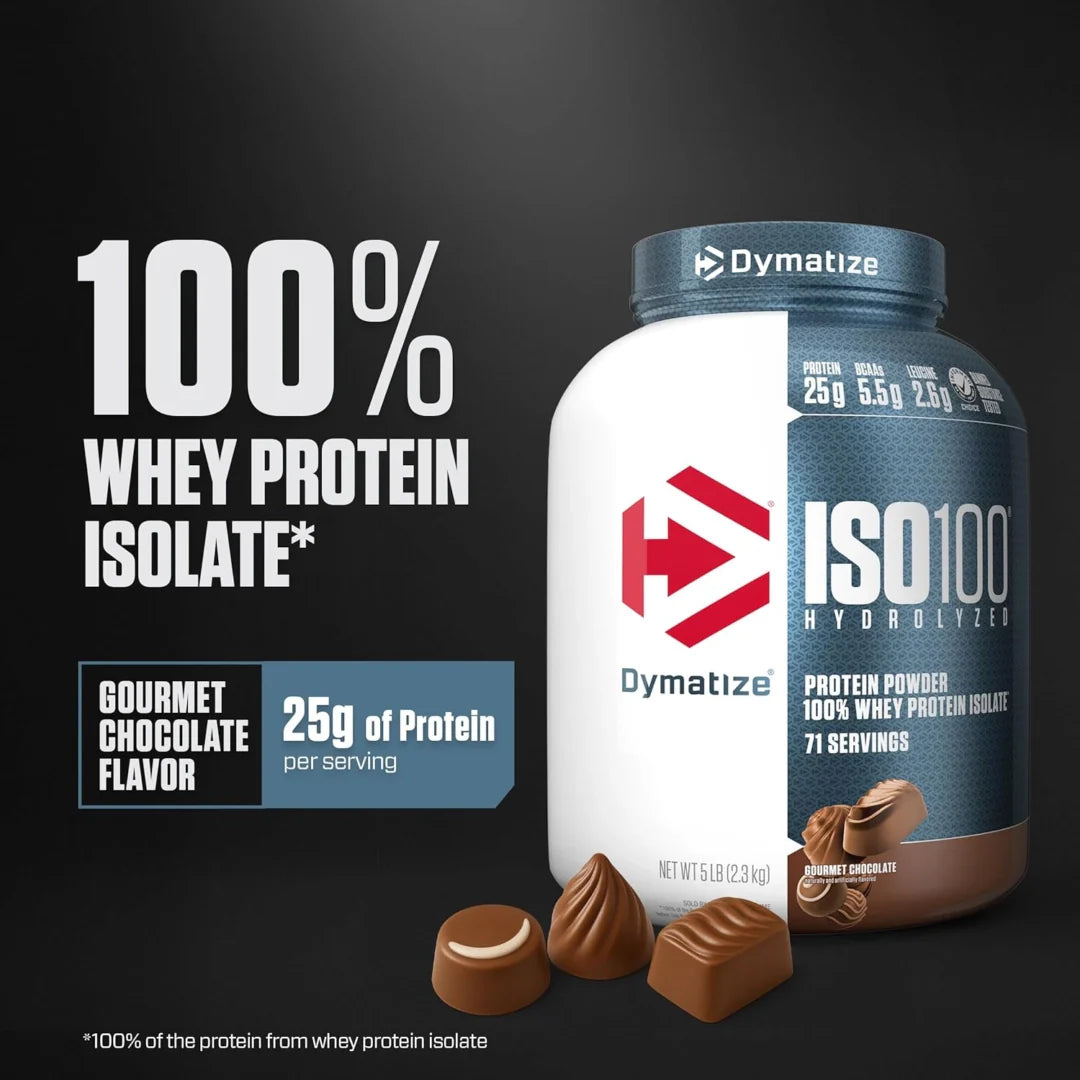 Dymatize, ISO100® Hydrolyzed, 100% Whey Protein Isolate, Gourmet Chocolate, 5 lbs (2.3 kg)