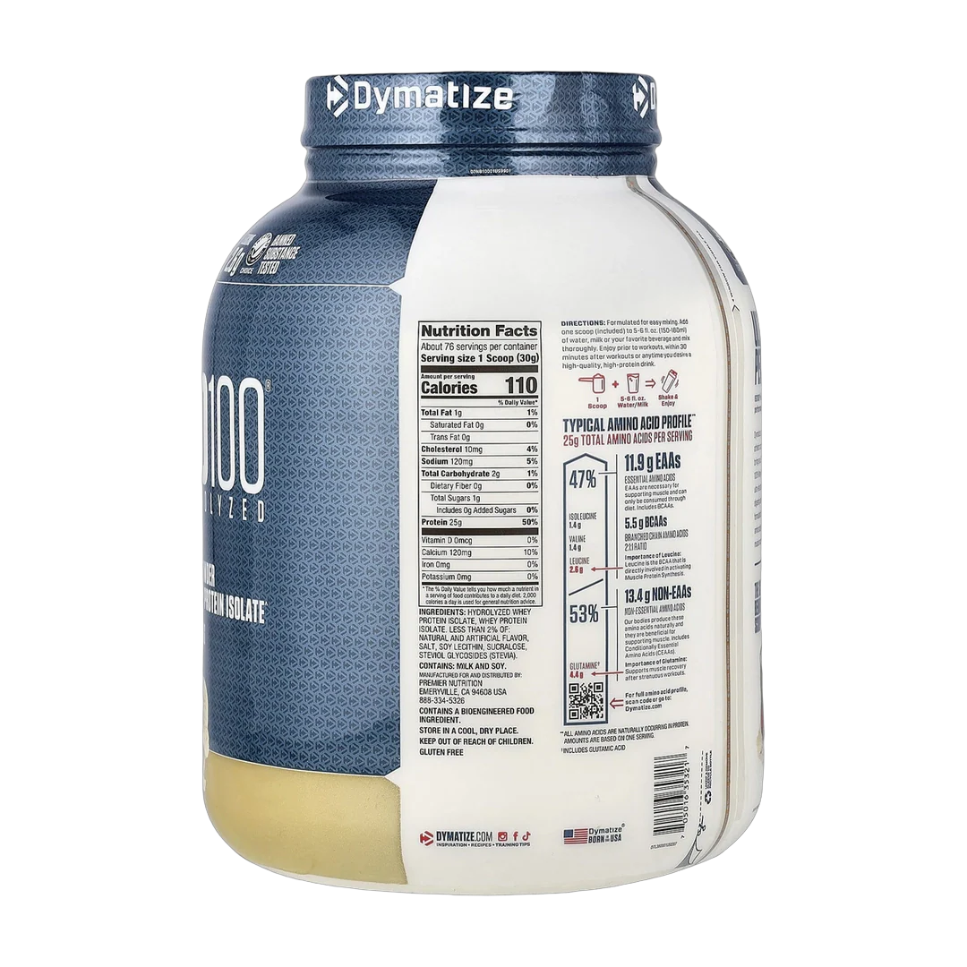 Dymatize, ISO100® Hydrolyzed, 100% Whey Protein Isolate, Gourmet Vanilla, 5 lb (2.3 kg)