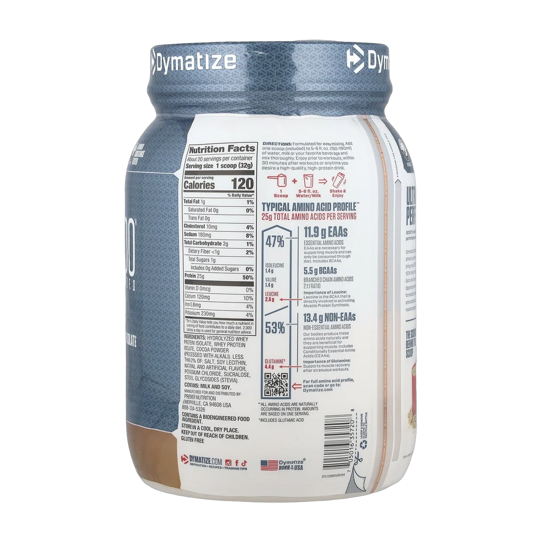 Dymatize, ISO100® Hydrolyzed, 100% Whey Protein Isolate, Gourmet Chocolate, 1.43 lb (650 g)