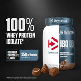 Dymatize, ISO100® Hydrolyzed, 100% Whey Protein Isolate, Gourmet Chocolate, 1.43 lb (650 g)