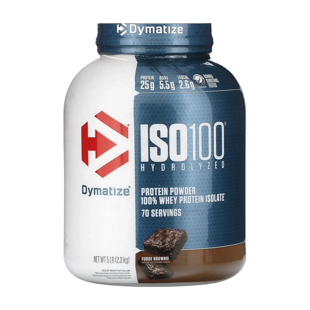 Dymatize, ISO100® Hydrolyzed, 100% Whey Protein Isolate, Fudge Brownie, 5 lb (2.3 kg)