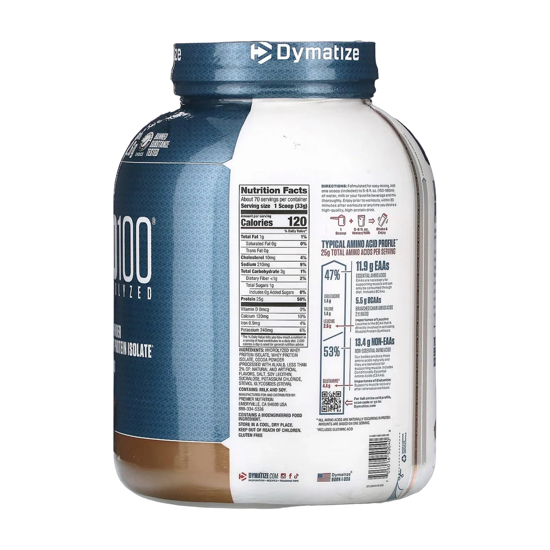 Dymatize, ISO100® Hydrolyzed, 100% Whey Protein Isolate, Fudge Brownie, 5 lb (2.3 kg)