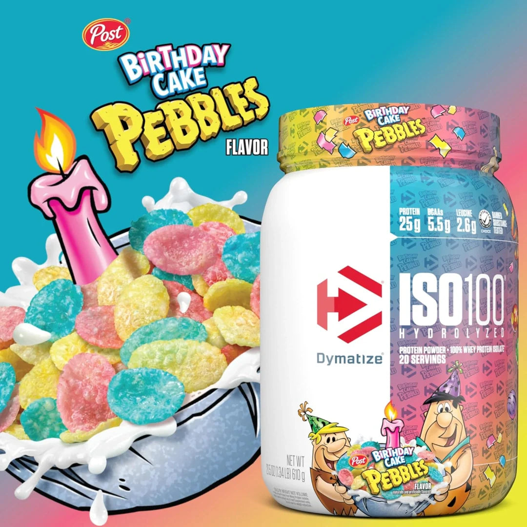 Dymatize, ISO100® Hydrolyzed, 100% Whey Protein Isolate, Birthday Cake Pebbles, 5 lb (2.3 kg)