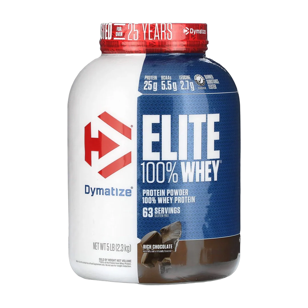 Dymatize, Elite 100% Whey Protein Powder, Rich Chocolate, 5 lbs (2.3 kg)