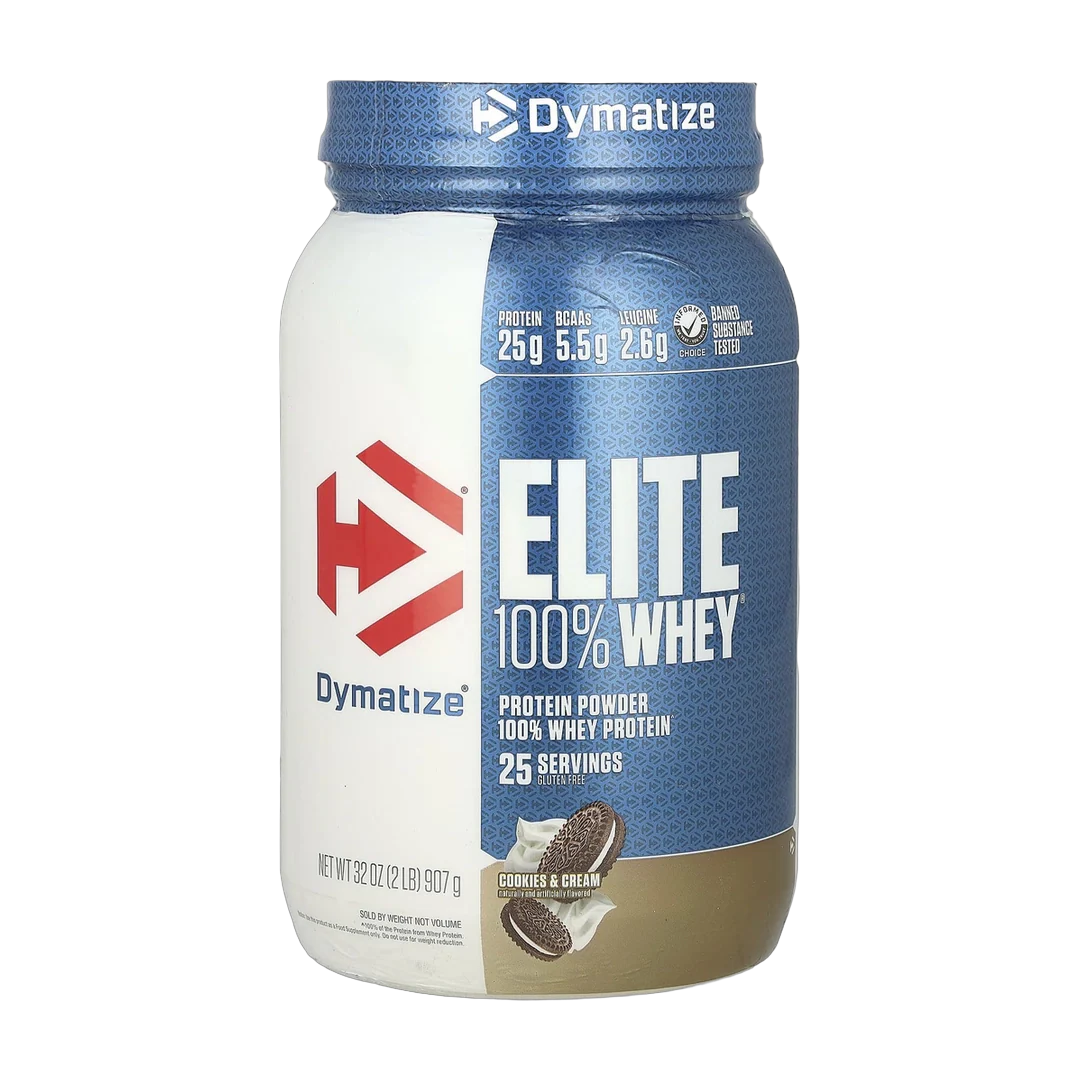 Dymatize, Elite 100% Whey Protein Powder, Cookies & Cream, 2 lbs (907 g)