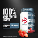 Dymatize, ISO100® Hydrolyzed, 100% Whey Protein Isolate, Strawberry, 1.34 lb (610 g)