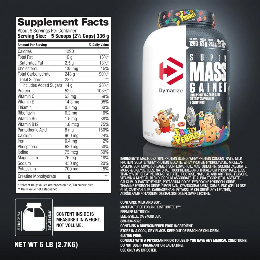 Dymatize, Super Mass Gainer™, Fruity Pebbles, 6 lbs (2.7 kg)