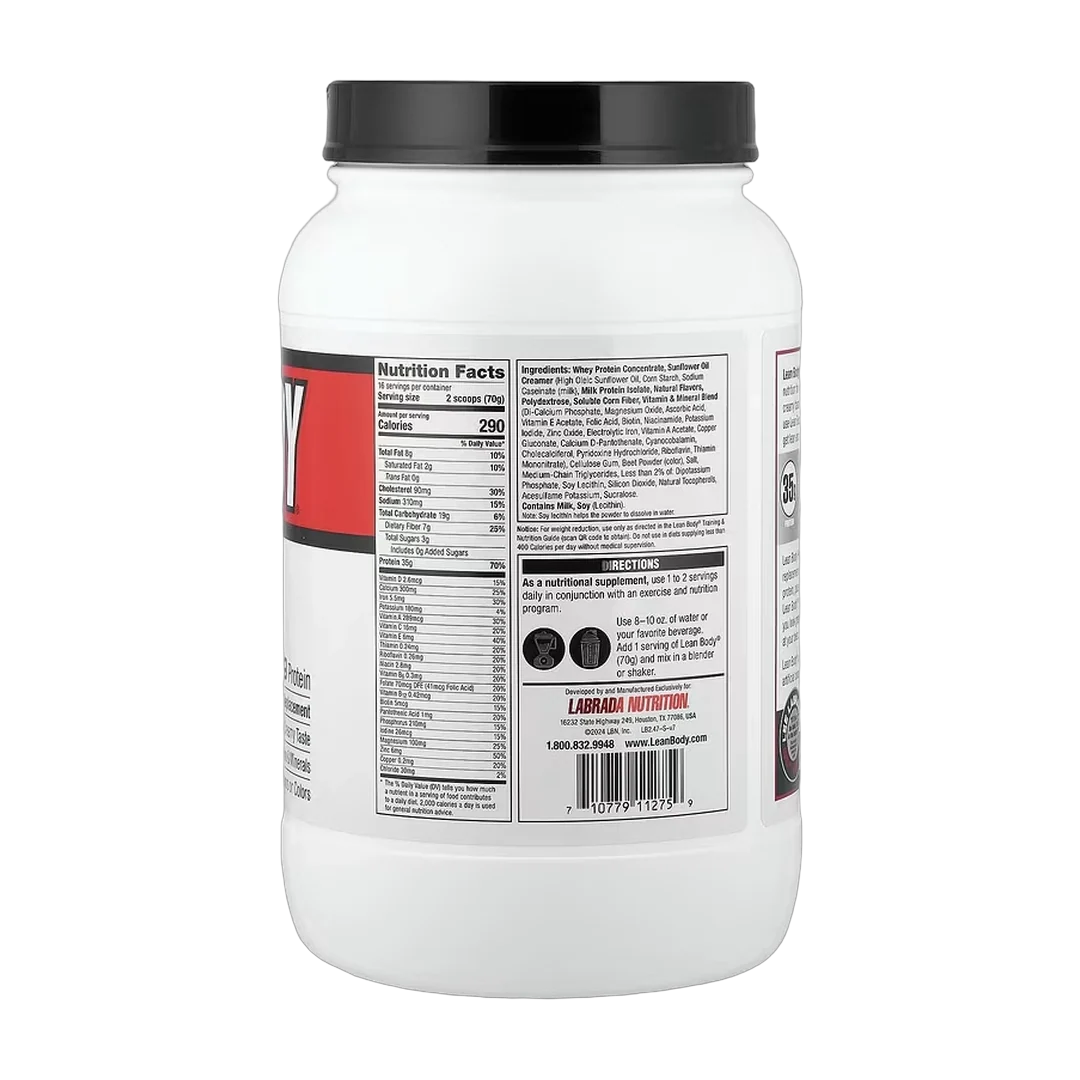 Labrada Nutrition, Lean Body®, Protein Shake Drink Mix, Strawberry, 2.47 lb (1,120 g)