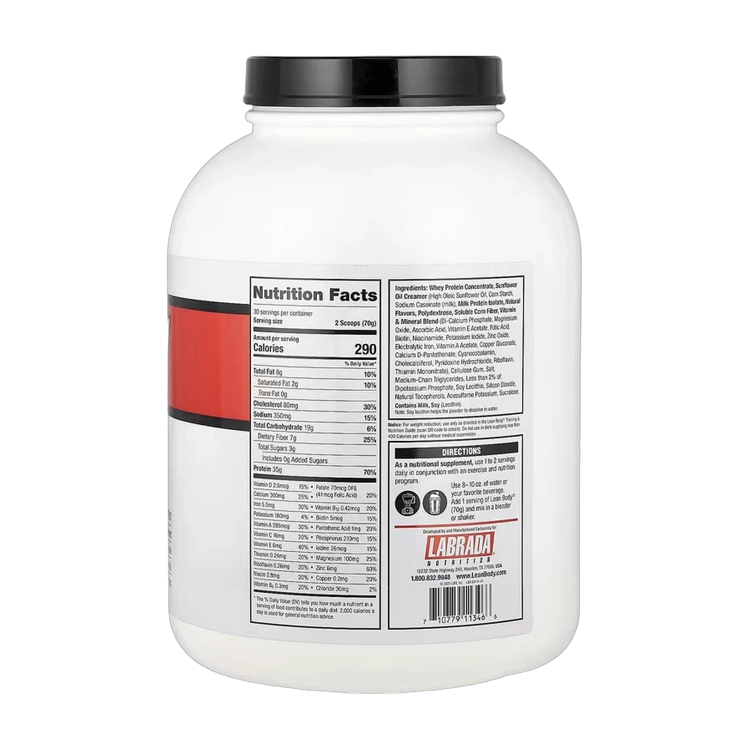 Labrada Nutrition, Lean Body®, Protein Shake Drink Mix, Vanilla, 4.63 lbs (2,100 g)