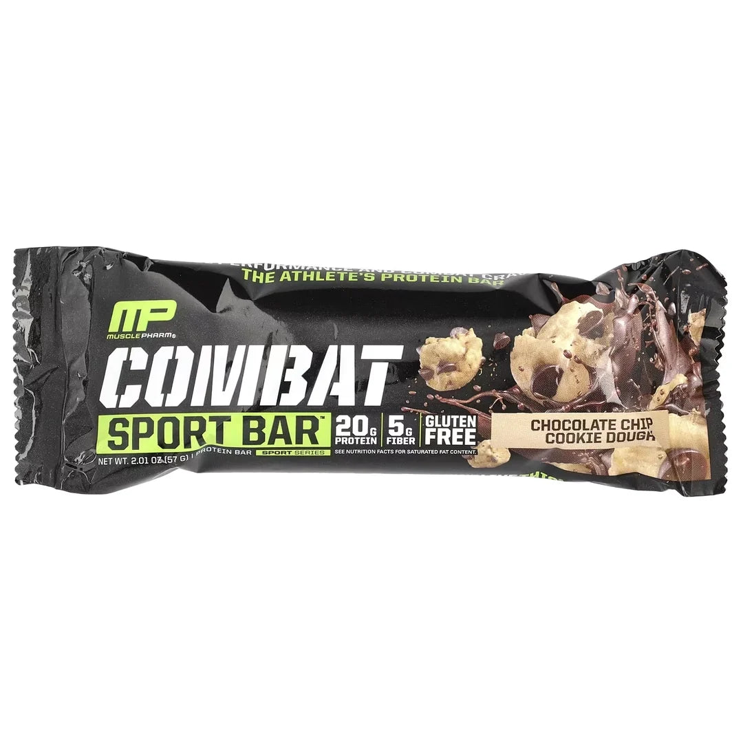 MusclePharm, Combat Sport Bar™, Chocolate Chip Cookie Dough, 12 Bars, 2.01 oz (57 g) Each