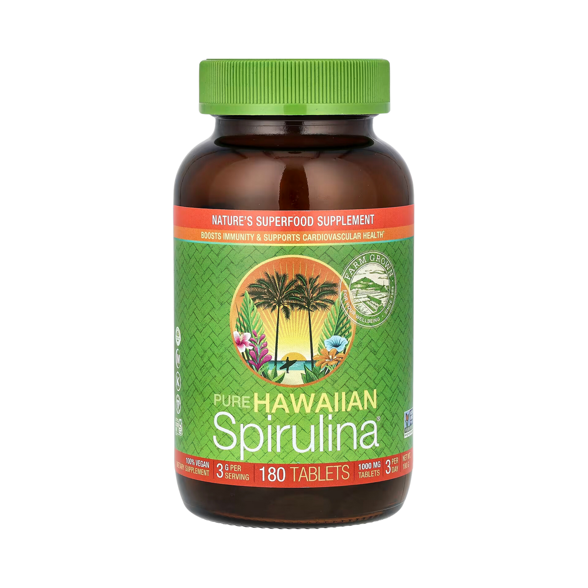 Nutrex Hawaii, Pure Hawaiian Spirulina, 3g, 180 Tablets