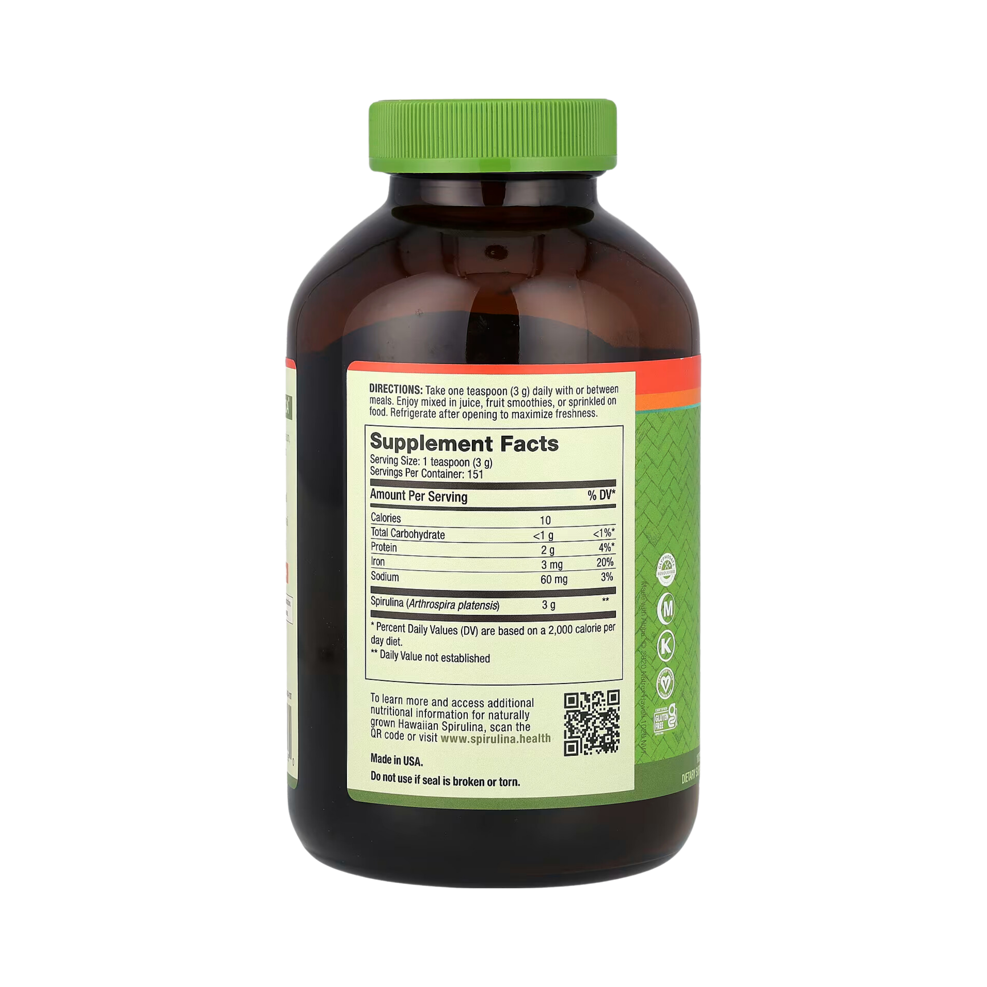 Nutrex Hawaii, Pure Hawaiian Spirulina, Powder, 16 Oz