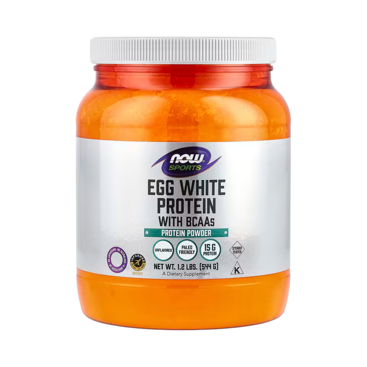 NOW Foods, Sports, Egg White Protein with BCAAs, Protein Powder, Unflavored, 1.2 lbs, 544 g