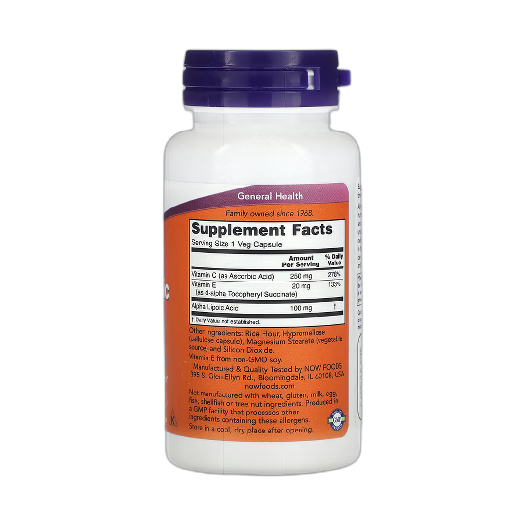 NOW Foods, Alpha Lipoic Acid, 100 mg, 60 Veg Capsules
