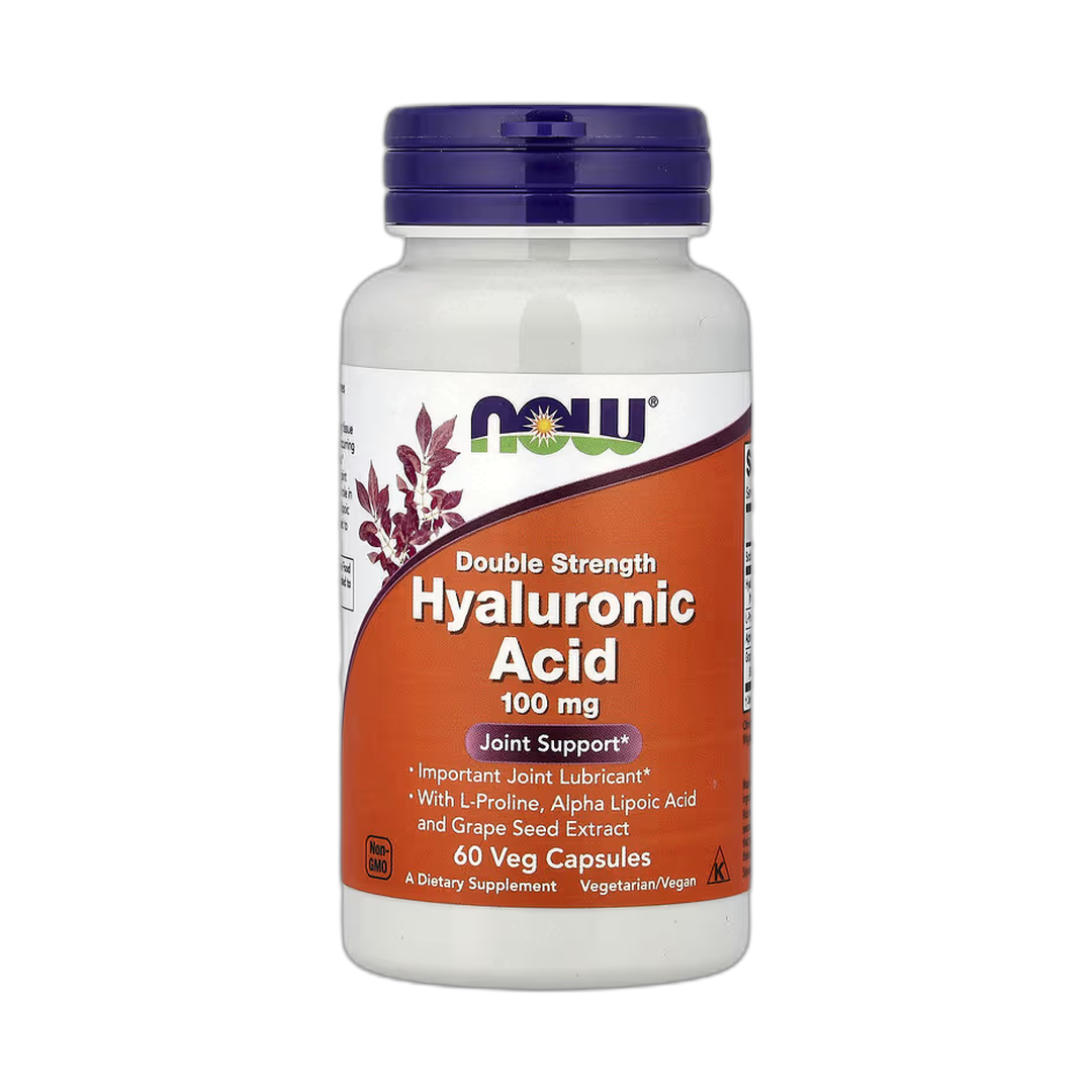 NOW Foods, Hyaluronic Acid With L-Proline, Alpha Lipoic Acid and Grape Seed Extract, 100 mg, 60 Veg Capsules