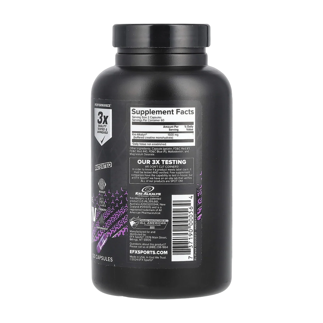 EFX Sports, Kre-Alkalyn® EFX, 120 Capsules (750 mg per Capsule)