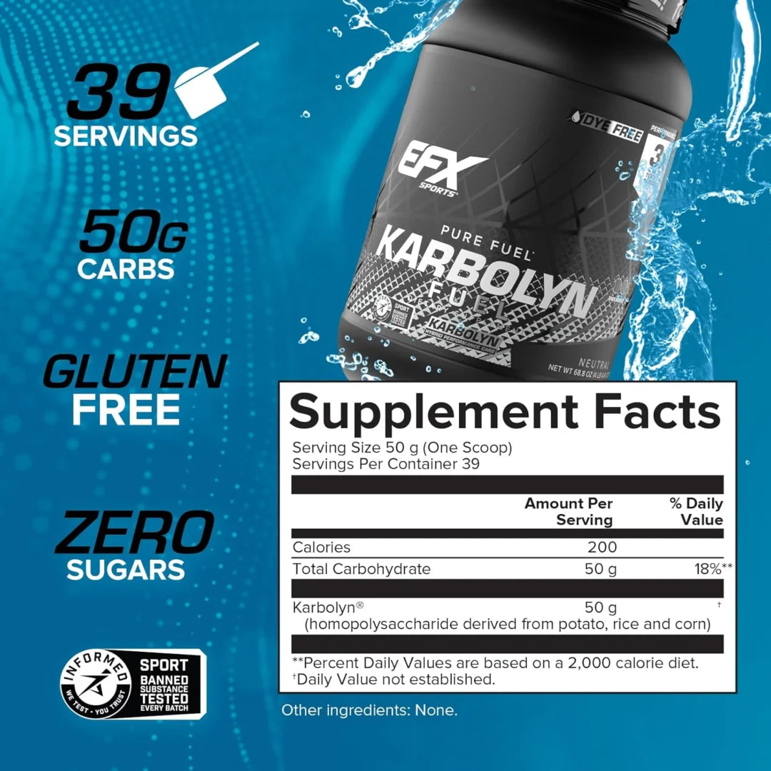 EFX Sports, Karbolyn® Fuel, Neutral, 4 lb 4.8 oz (1,950 g)