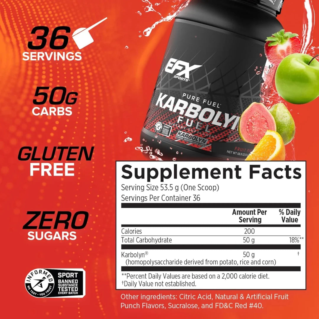 EFX Sports, Karbolyn Fuel, Fruit Punch , 4 lb 4.8 oz (1,950 g)