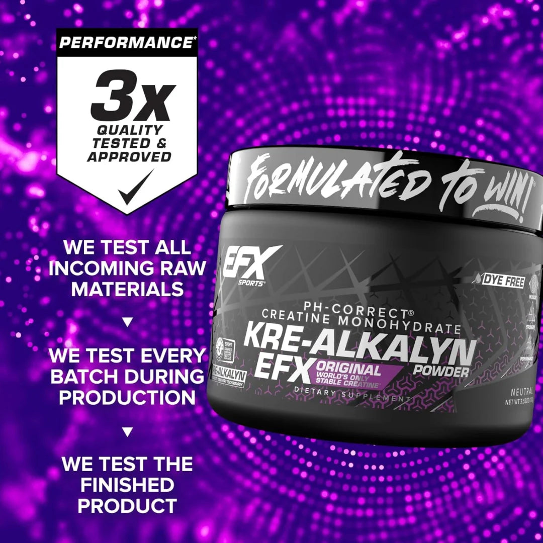 EFX Sports, pH-Correct® Creatine Monohydrate, Kre-Alkalyn EFX Powder, Neutral, 3.53 oz (100 g)