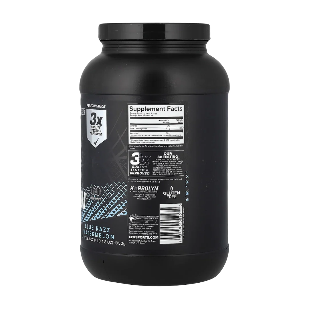 EFX Sports, Pure Fuel, Karbolyn Fuel®, Blue Razz Watermelon, 4 lb 4.8 oz (1,950 g)
