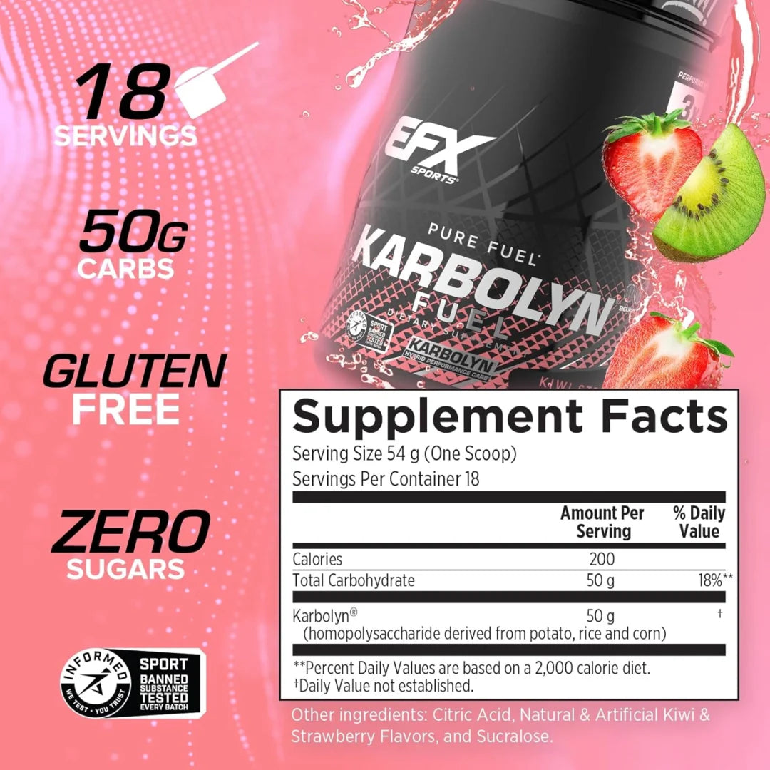 EFX Sports, Karbolyn Fuel, Kiwi Strawberry, 35.3 oz, 1000 g