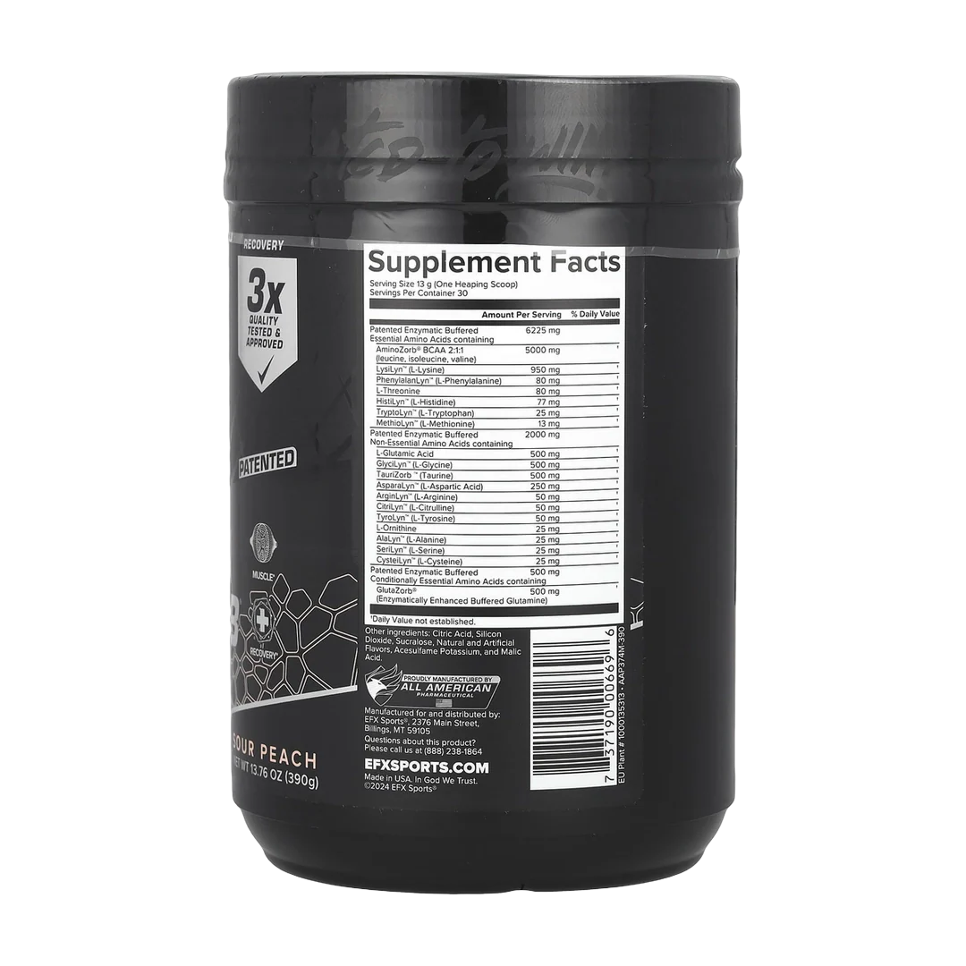 EFX Sports, AminoZorb® Elite 21, Sour Peach, 13.76 oz (390 g)