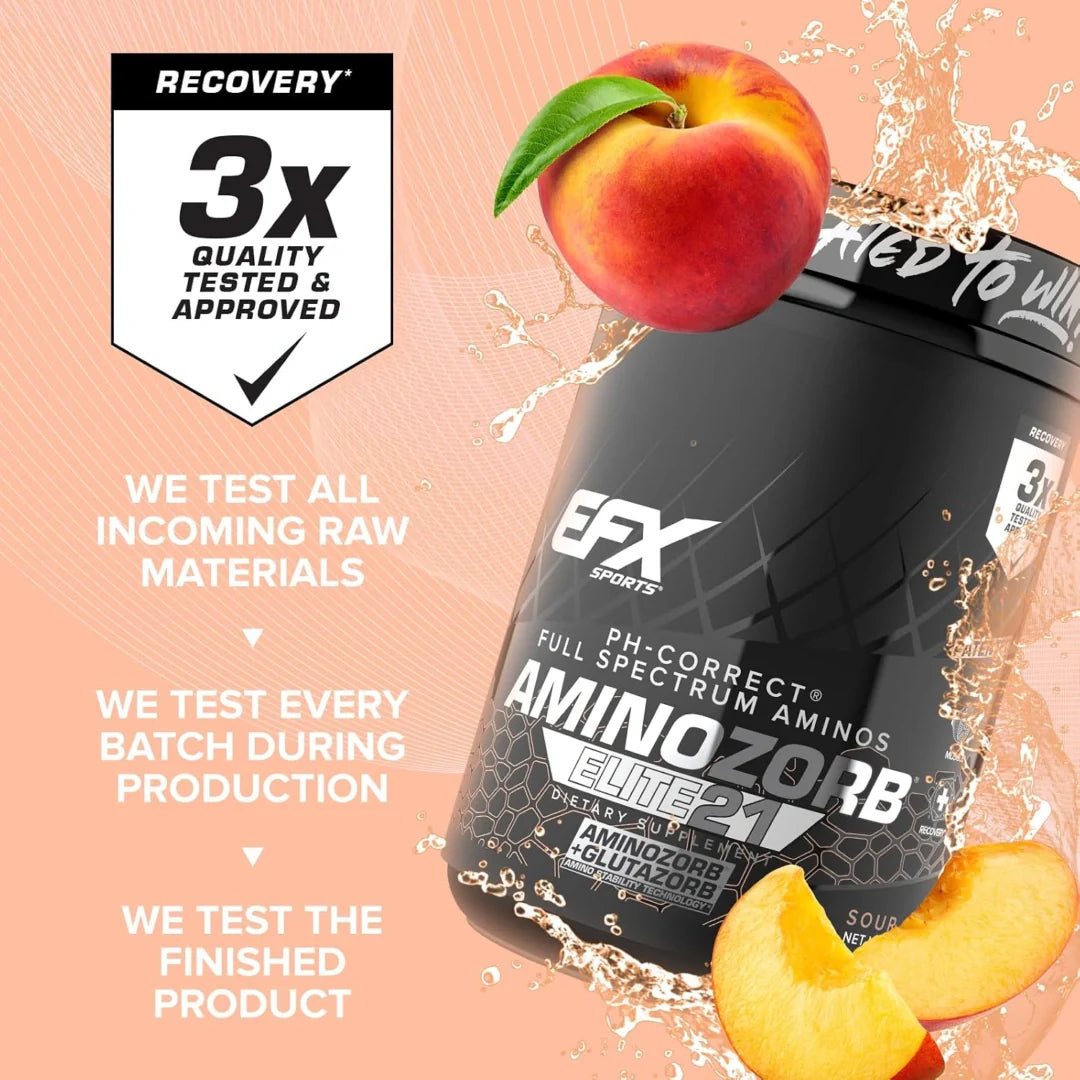 EFX Sports, AminoZorb® Elite 21, Sour Peach, 13.76 oz (390 g)