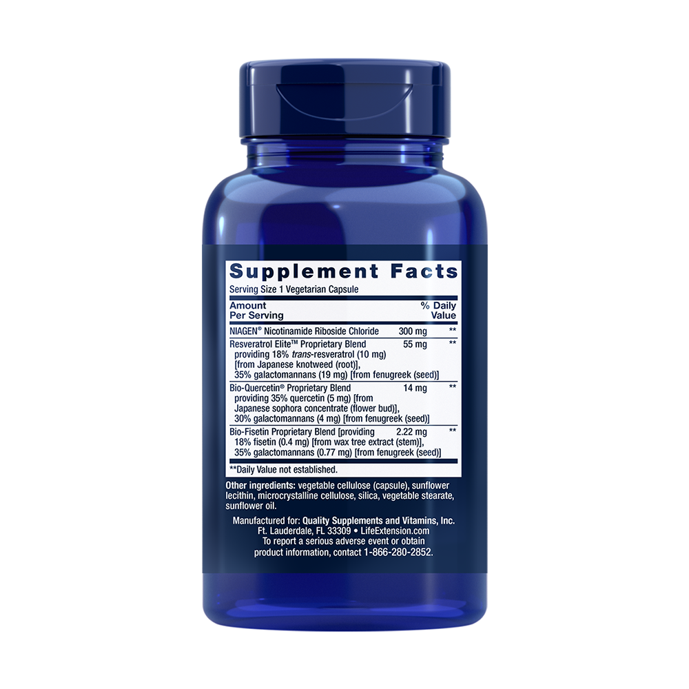 Life Extension, NAD+ Cell Regenerator and Resveratrol Elite, 30 Vegetarian Capsules