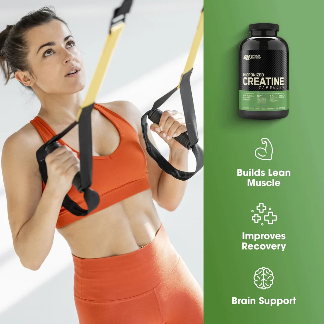 Optimum Nutrition, Micronized Creatine Capsules, 200 Capsules (1.25 g per Capsule )