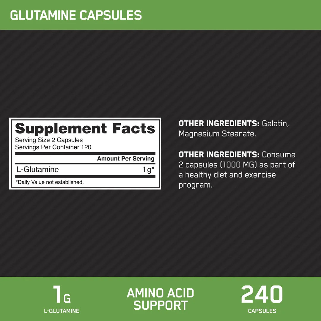 Optimum Nutrition, Glutamine, 240 Capsules (0.5 g per Capsule)