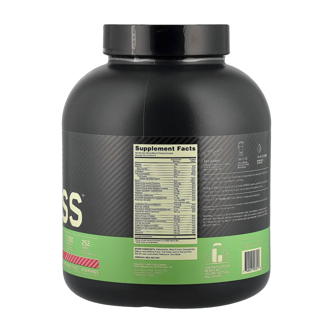 Optimum Nutrition, Serious Mass™, Strawberry, 6 lb (2.72 kg)