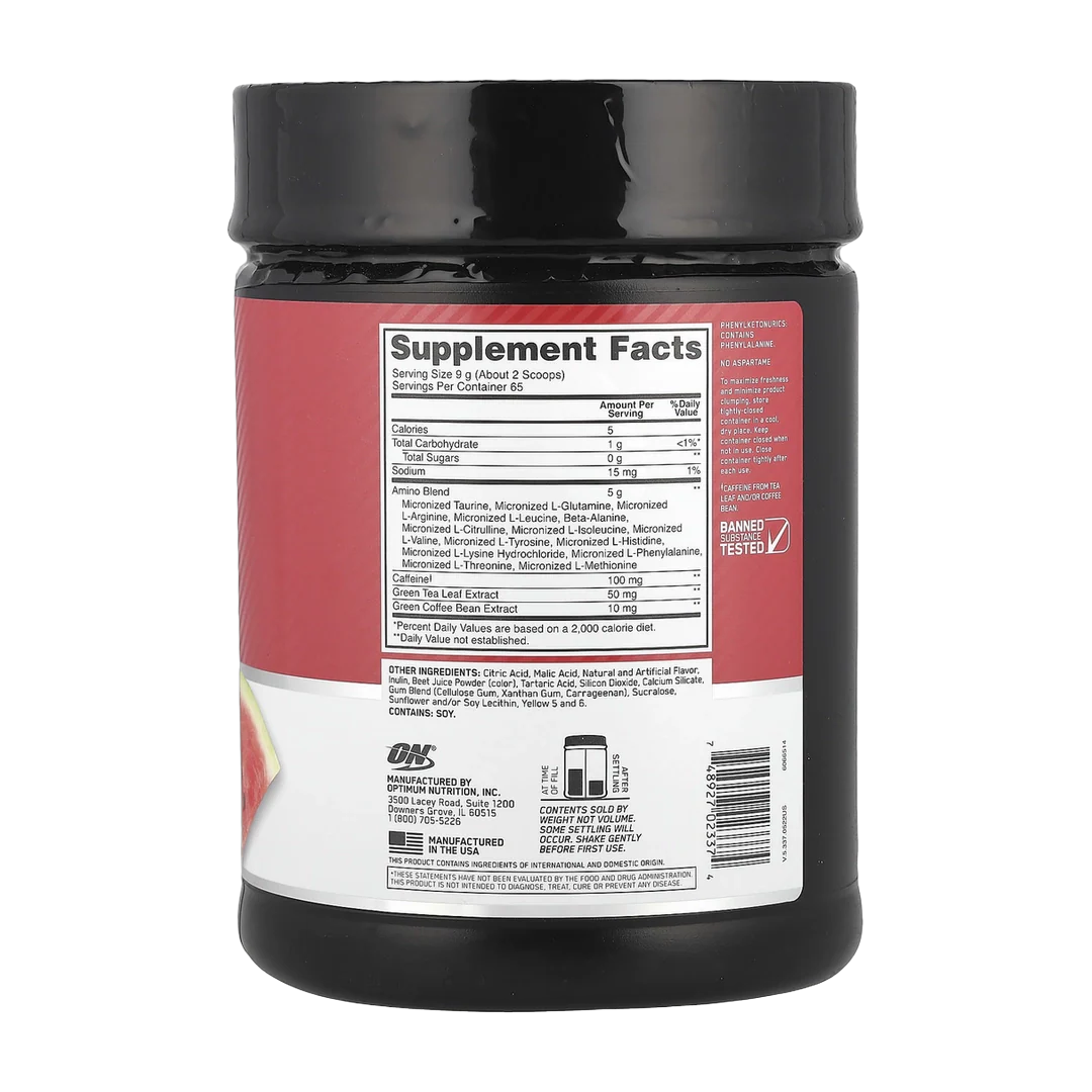 Optimum Nutrition, Essential Amin.O. Energy®, Fruit Fusion, 1.29 lb (585 g)