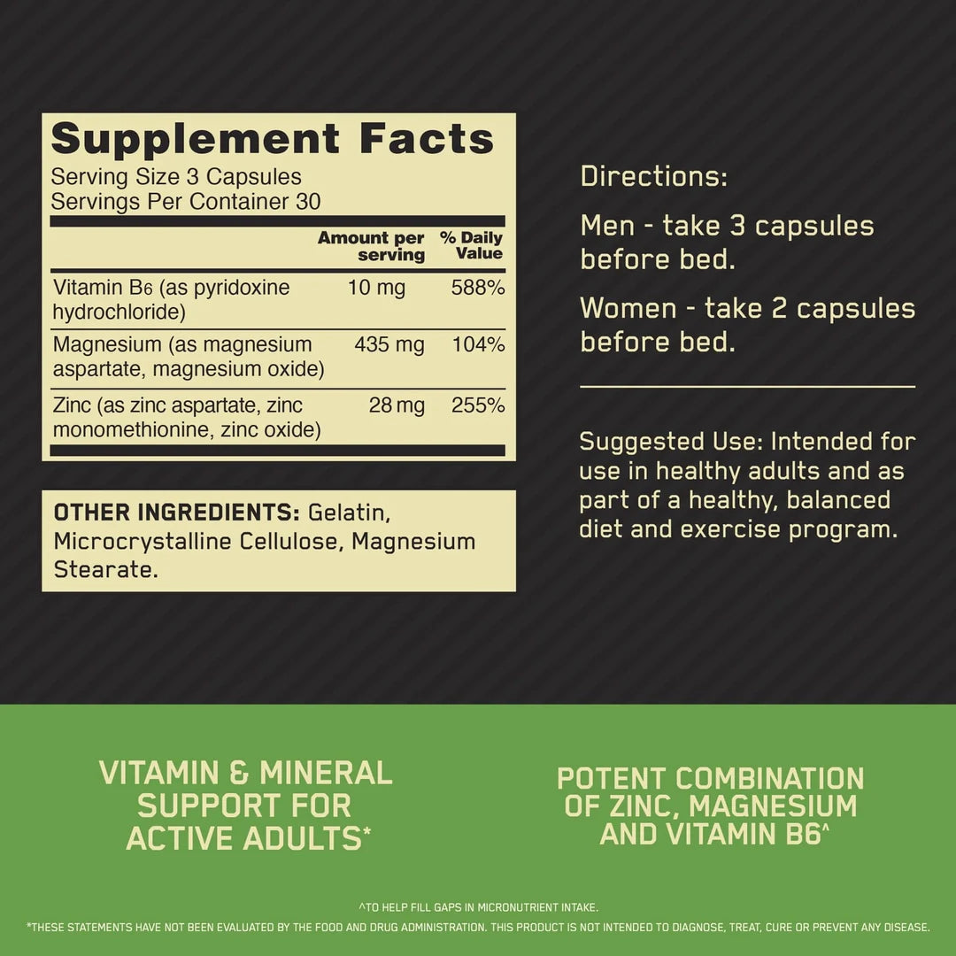 Optimum Nutrition, Zinc Magnesium Aspartate, 90 Capsules