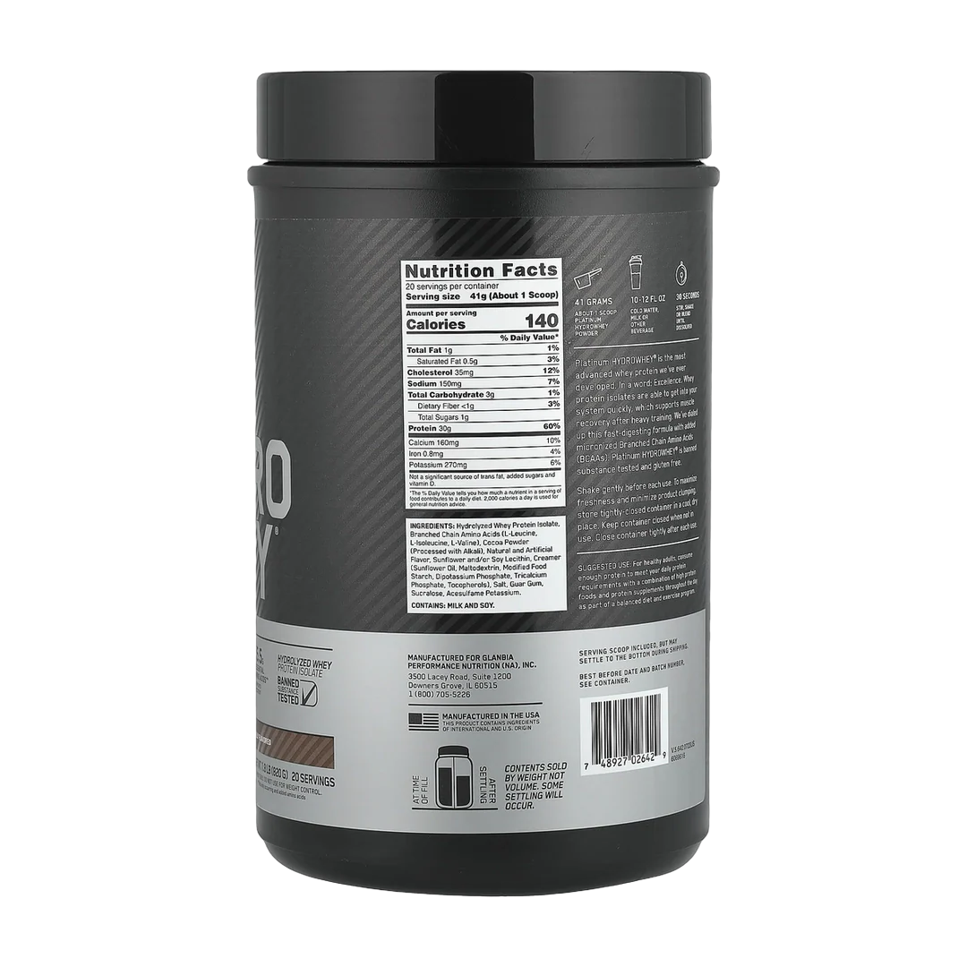 Optimum Nutrition, Platinum Hydro Whey®, Turbo Chocolate, 1.8 lb (820 g)