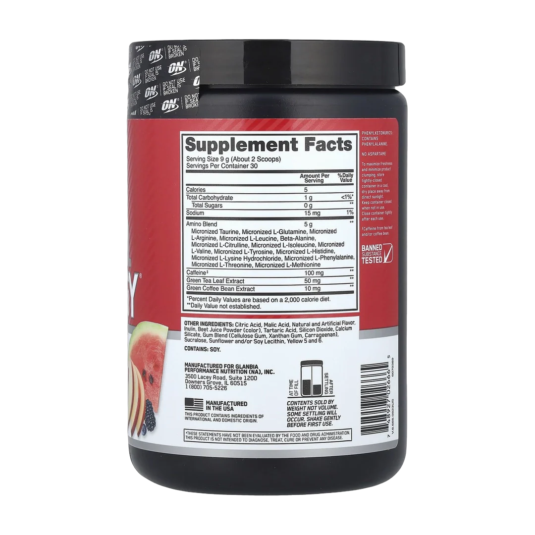 Optimum Nutrition, Essential Amin.O. Energy®, Fruit Fusion, 9.5 oz (270 g)