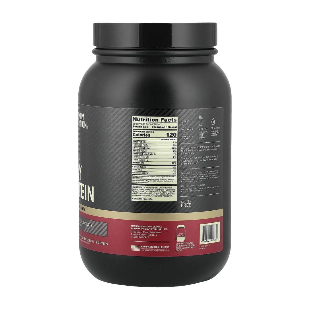 Optimum Nutrition, Gold Standard® 100% Whey Protein, Double Rich Chocolate, 1.98 lb (899 g)
