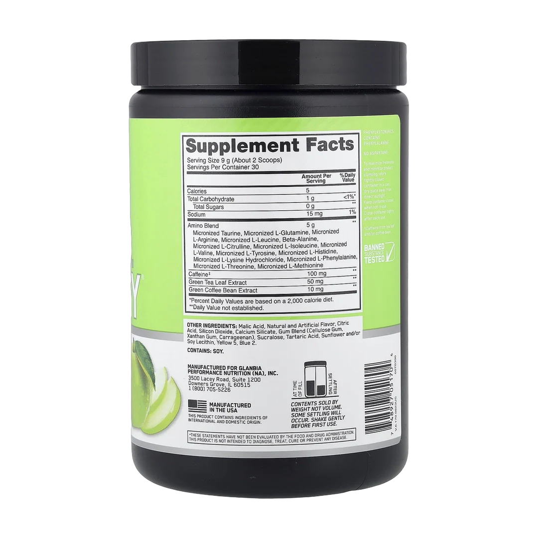 Optimum Nutrition, Essential Amin.O. Energy, Green Apple, 9.5 oz (270 g)