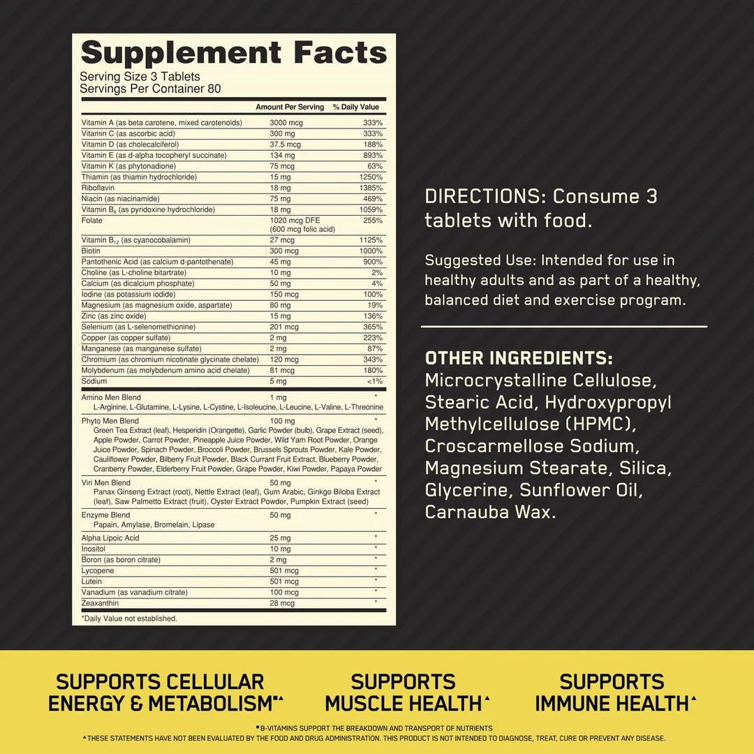 Optimum Nutrition, Opti-Men®, Multivitamin For Active Men, 240 Tablets