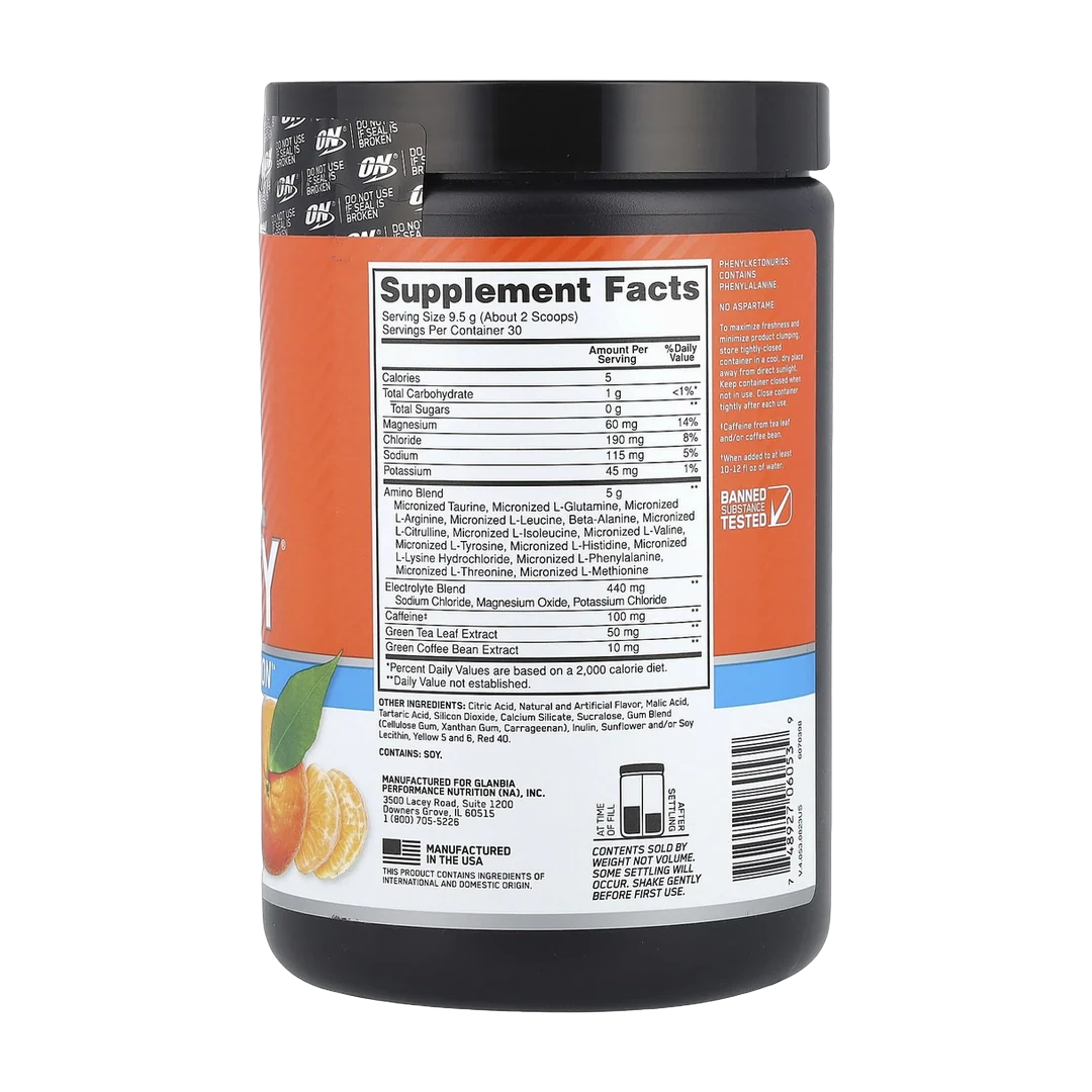 Optimum Nutrition, Essential Amin.O. Energy®, Tangerine Wave, 10.05 oz (285 g)